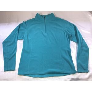 The North Face 1/4 Zip Pull Over Sweater Mock Neck Soft Green Teal Womens Sz M